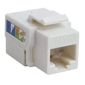 4XEM 4XKJC6WH CAT6 Keystone Jack Punch Down UTP 110-Tipo RJ45 Blanco - Imagen 1 de 2