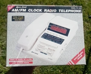 New! 1992 Vintage LENOXX Sound Telephone Alarm Clock Radio - New Old Stock NOS - Picture 1 of 10