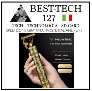TAGLIA CAPELLI PROFESSIONALE REGOLA BARBA RASOIO ORO ELETTRICO RETRO T9 - Foto 1 di 17