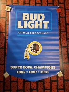 REDSKINS SUPER BOWL CHAMPIONS Bud Light 2 Sided String Banner Flags 2017  - Bild 1 von 7