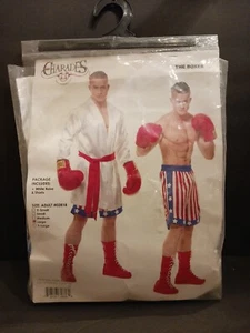 ⭐ The Boxer Fighter USA Robe Shorts Deluxe Adult Large Halloween Costume (F6 - Picture 1 of 8