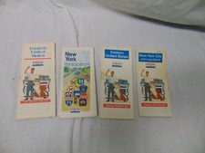 Lot of (4) Vintage Exxon Oil Road Maps w/ tiger New York Eastern Long Island 