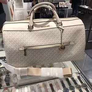 Michael Kors Jet Set Travel XL Duffle Weekender Luggage Bag - Light Cream Multi - Picture 1 of 18