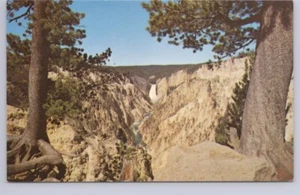 Postal cromada Lower Falls from Moran Point, Parque Nacional de Yellowstone Wyoming - Imagen 1 de 2