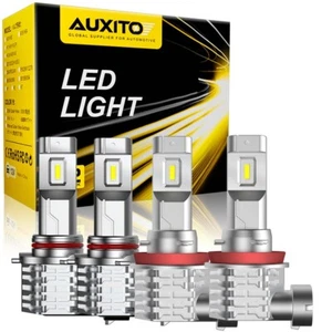 9005 H11 LED Headlight Kit 2-Sides Bulbs 6500K High Low Beam Super White Bright - Picture 1 of 20