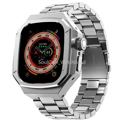 Correa resistente de acero inoxidable de lujo para Apple Watch Ultra 3 10 11 49 mm/46 mm Foto 1 de 4