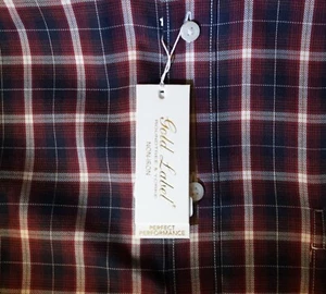 Camisa roja elástica sin hierro Gold Label Performance de Roundtree Yorke XXL nueva con etiquetas - Imagen 1 de 5