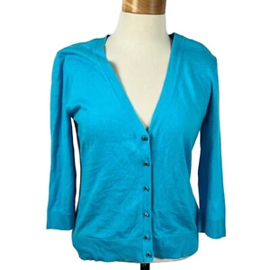 Cárdigan para mujer New York & Company azul joya botón manga larga talla grande - Imagen 1 de 24