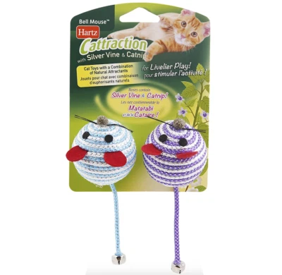 Hartz Mouse Cattraction Silver Vine & Catnip Cat Toys 2-Pack - Image 1 of 3