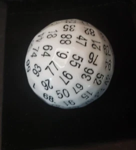 D100 - White with Black Numbers Dice - Picture 1 of 4