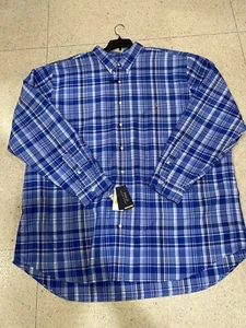 NEU MIT ETIKETT POLO RALPH LAUREN HERREN KARIERT BLAU WEISS FREIZEITHEMD FEUCHTIGKEITSABLEITEND Gr. BIG 4X - Bild 1 von 4