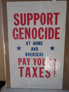 Póster de colección de apoyo al genocidio en casa y en el extranjero político de los años 70 21389 - Imagen 1 de 3