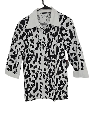 Camisa Samuel Dong para mujer talla XL negra blanca con botones nueva con etiquetas Foto 1 de 4