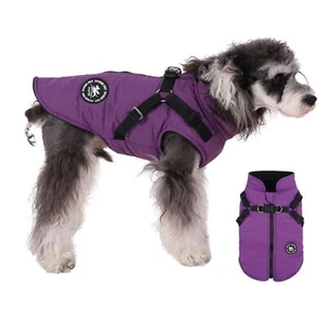 NUOVO Norbi Cappotto Parka per Cani Foderato in Pile Viola Imbracatura Integrata 3XL - Foto 1 di 6