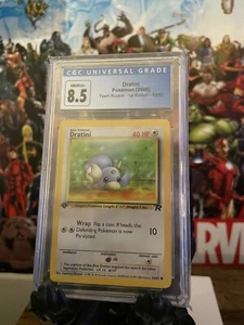CGC 8.5 NM/MINT+ Dratini Team Rocket 1st Edition 2000 Pokemon WOTC 53/82 - Picture 1 of 2