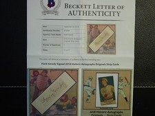 HANK GOWDY Cut Auto Booklet card #11/11 2018 Historic Autographs Strip Card