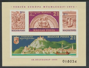 Ungarn B311 IWPERF 1975 Europäisches Architekturerbe Jahr Block NH - Bild 1 von 2