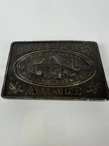 VINTAGE 1976 **LABATT'S AWARD** BEER BOTTLE OPENER BERGAMOT BELT BUCKLE - 1828 - Picture 1 of 4