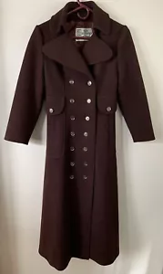 Cappotto lungo vintage da donna lana doppio petto senza taglia etichetta vino ottime condizioni vapore punk - Foto 1 di 15