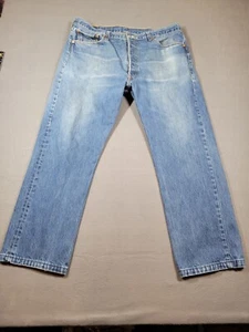 Levi's 501 Jeans Men's 40 X 34 Blue Slim Straight Fit Dark Wash Stretch - Picture 1 of 14