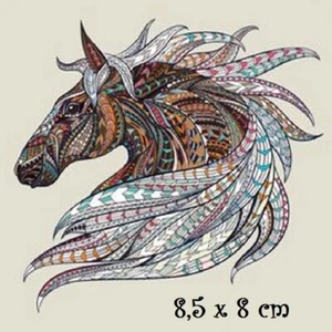 Patch Applique, Transfert thermocollant, TÊTE de CHEVAL MARRON, 8,5 x 8cm, T053 - Picture 1 of 1