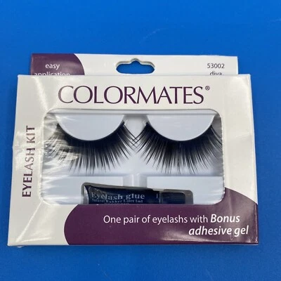 Kit de pestañas Colormates/Un par 53002 Diva/ Con gel adhesivo/Lote de 8 Foto 1 de 2