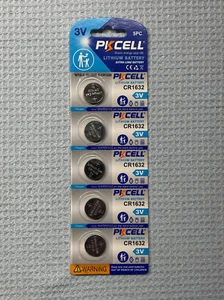 5 Pack CR1632 1632 PKCELL 3v Battery USA Free SHIP FRESH 12 / 2030 - Picture 1 of 1