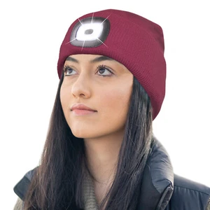 Gorro Sombrero Impermeable Luz LED Recargable USB Larga Duración Cálido Unisex - Imagen 1 de 16