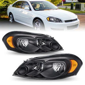 Headlights For 2006-2013 Chevy Impala 06-07 Monte Carlo Black Housing Headamps - Picture 1 of 7