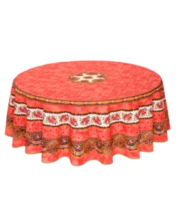 FRENCH PROVENCAL 100% COTTON 71" ROUND TABLECLOTH "TRADITION" MADE IN FRANCE - Picture 1 of 17