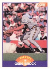 1989 Score Baseball Greg Brock Milwaukee Brewers #307