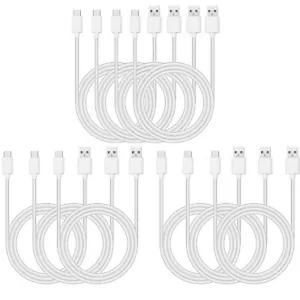 10 Pack 2m Long Data Charger Charging USB Type C Phone Tablet Cable Cord Bulk - Picture 1 of 4