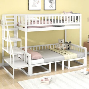 Etagenbett Hochbett Stockbett Kinderbett 90x200 mit 120x200 / Tisch und Stuhl - Bild 1 von 14