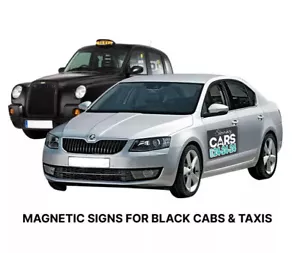 2x Taxi Magnetic Signs Cab Car Van Transport Vehicle Full Colour Removable Signs - Picture 1 of 22