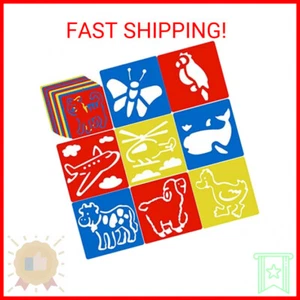Peohud 36 Pieces Stencils for Kids, 6 x 5.6 Inch Drawing Chalk Stencils, Colorfu - Picture 1 of 2