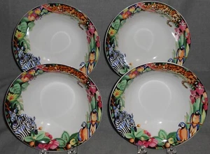 1993 Set (4) Vitromaster REGENWALDMUSTER Steinzeug SUPPEN- oder MÜSLISCHALEN - Bild 1 von 7