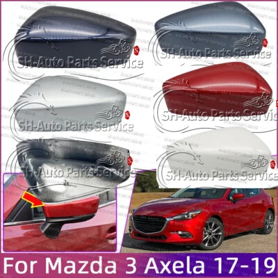 Car Side Door Mirror Covers For Mazda 3 Axela M3 2017 2018 2019 Wing Shell Cap - Image 1 of 4