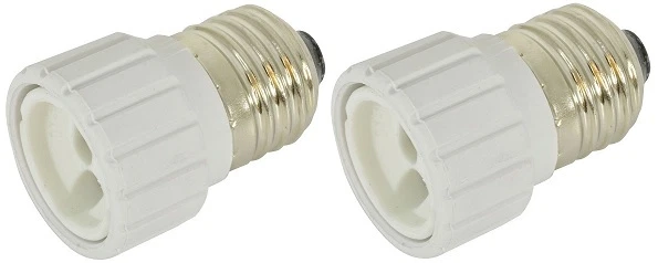 ES EDISON SCREW TO GU10 LIGHT BULB SOCKET ADAPTOR X 2 - Image 1 of 1