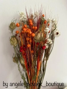 DRIED FLOWERS 'COLORFUL BOUQUET' WEDDING HALLOWEEN AUTUMN PARTY CENTERPIECE 12" - Picture 1 of 4