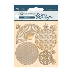 CHIPS DECORATIVOS Stamperia - 5,5"" x 5,5"" - VENTILADORES Y CÍRCULOS DECORATIVOS - JAPÓN - Imagen 1 de 1