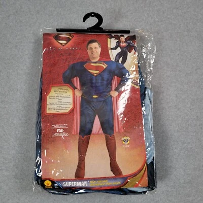 DC Superman Man Of Steel Costume Men One Size Plus Halloween Cosplay Muscle Cape - Image 1 of 4