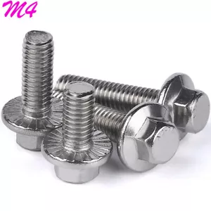 M4 - 0,7 A2 Bulloni flangia esagonale serrata acciaio inox viti testa flangia - Foto 1 di 12