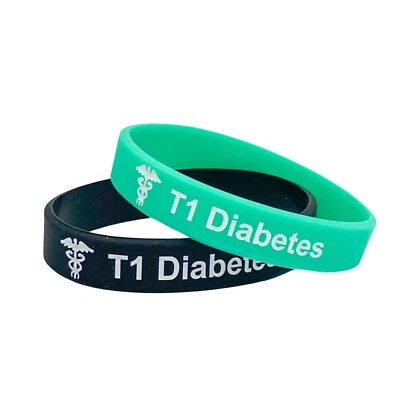 T1 Diabetes Medizinische Warnung Armband Medic Id für Herren Damen Unisex UK - Bild 1 von 4