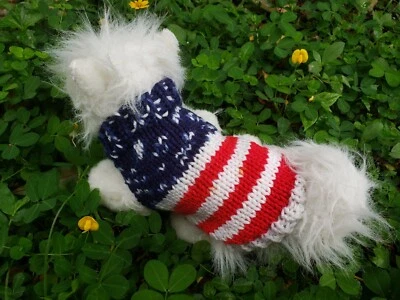 USA flag dog sweater -- XXS - Image 1 of 3