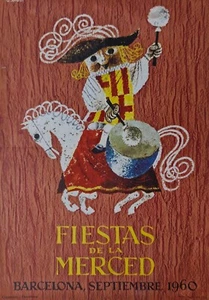 Afiche / Cartel - Fiestas de la Merced - Barcelona 1960 - Manuel Jiménez Arnalot - Imagen 1 de 3