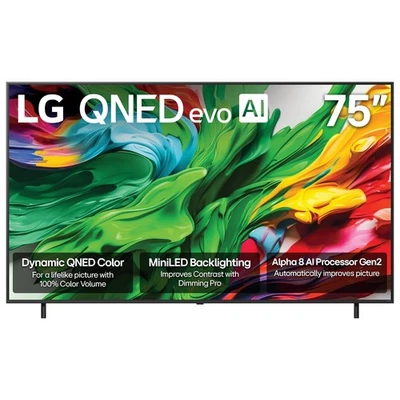 LG 75 inch Class QNED85A Series 4K evo AI 120Hz MiniLED Smart TV webOS 25 (2025) - Image 1 of 4