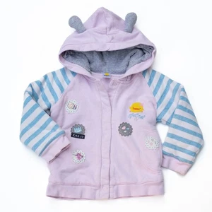 Vintage Piyo Piyo Kleinkind Jacke 3T rosa blau bestickt isoliert Hoodie mit Jahren - Bild 1 von 7