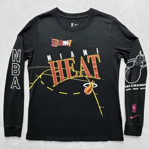 Camisa Nike Dri-fit NBA Negra Miami Heat Manga Larga Talla Juvenil MED De Gran Tamaño - Imagen 1 de 10