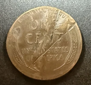 1949 Lincoln Wheat Cent Lamination ~ Multiple Errors - Picture 1 of 2