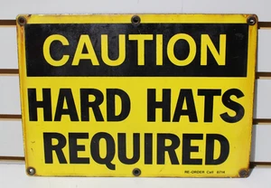 Antiques Porzellanschild "Harte Hüte erforderlich" ~ 10" x 14" - Bild 1 von 5